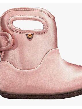 BOGS Unisex Baby Waterproof Snowboot Rain Boot Size 6 Metallic Ballet Pink